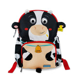 Kids Medium Black and White Personalised Cow Print Backpack - Cillian the Cow