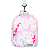 Girls Mini Pink Personalised Unicorn Print Backpack with Reins