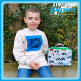 Boys Green Personalised Tractor Lunch Box