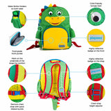 Denzel The Dinosaur Green Personalised Medium Backpack