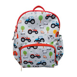 Boys Medium Red Personalised Tractor Backpack