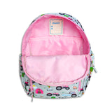 Girls Medium Grey and Pink Personalised Tractor Backpack