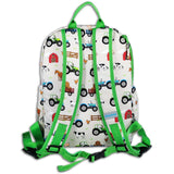 Boys Large Green Personalised Tractor Backpack