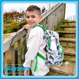 Boys Large Green Personalised Tractor Backpack