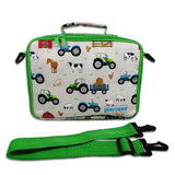 Boys Green Personalised Tractor Lunch Box