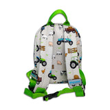 Boys Mini Green Personalised Tractor Backpack with Reins