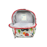 Boys Mini Red Personalised Tractor Print Backpack with Reins
