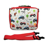 Boys Red Personalised Tractor Lunch Box