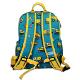 Boys Large Green Personalised Digger Print Backpack