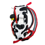 Kids Medium Black and White Personalised Cow Print Backpack - Cillian the Cow
