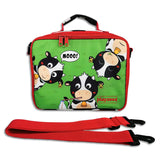 Kids Black and White Personalised Cow Print Lunch Box - Cillian the Cow