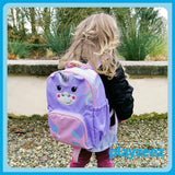 Girls Pink Personalised Medium Unicorn Backpack - Luna the Unicorn