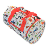 Kids Red Personalised Tractor Print Weekend Bag