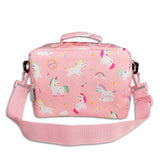 Girls Pink Personalised Unicorn Print Lunch Bag