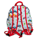Boys Medium Red Personalised Tractor Backpack