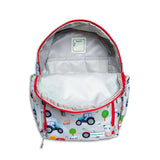Boys Medium Red Personalised Tractor Backpack
