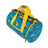 Kids Green Personalised Digger Print Weekend Bag