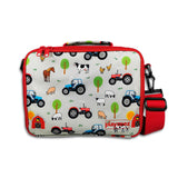 Boys Red Personalised Tractor Lunch Box